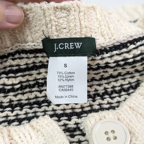 J. Crew Factory Striped Short Sleeve Sweater - Picture 3 of 3